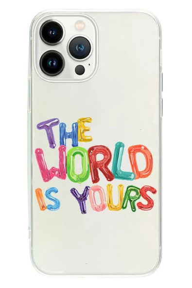 Powerfox Iphone 13 Pro Uyumlu The World Is Yours Şeffaf Telefon Kılıfı