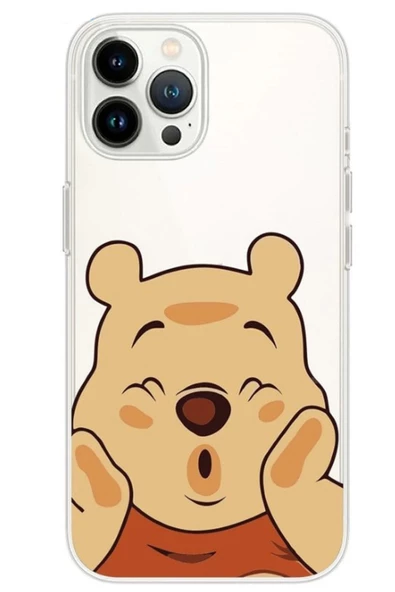 Powerfox Iphone 14 Pro Uyumlu Sevimli Ayıcık Şeffaf Telefon Kılıfı