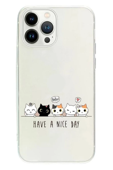 Powerfox Iphone 13 Pro Uyumlu Have A Nice Day Şeffaf Telefon Kılıfı
