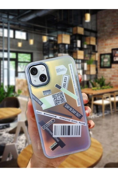 Powerfox iPhone 15 Uyumlu Hassas Tuşlu Hologramlı Kılıf