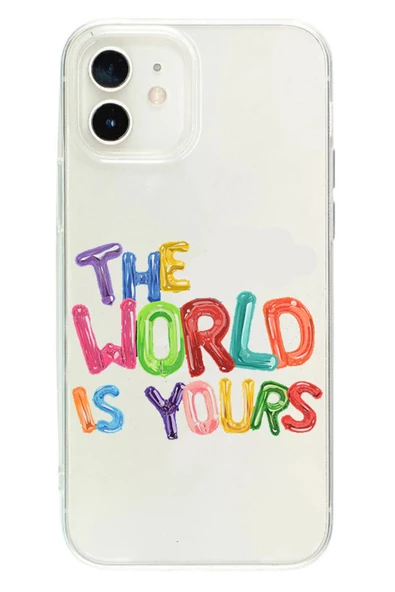 Powerfox Iphone 12 Uyumlu The World Is Yours Şeffaf Telefon Kılıfı