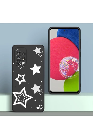 Caseji Samsung Galaxy A73 Uyumlu Premium Kalite Baskılı İçi Kadifeli Siyah Lansman Kılıf