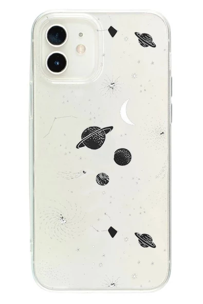 Powerfox Iphone 12 Uyumlu Solar System Şeffaf Telefon Kılıfı