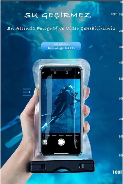 Powerfox Yüksek Kaliteli Tüm Telefonlara Uyumlu Yağmur Su Geçirmez Waterproof Deniz Havuz Altı Telefon Kılıfı