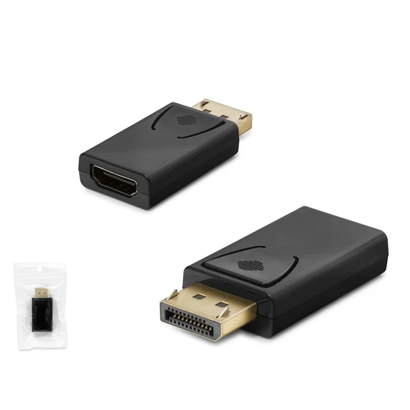 Hadron HDX1312 DisplayPort (M) - HDMI (F) 4K 30Hz Dönüştürücü Adaptör - Siyah