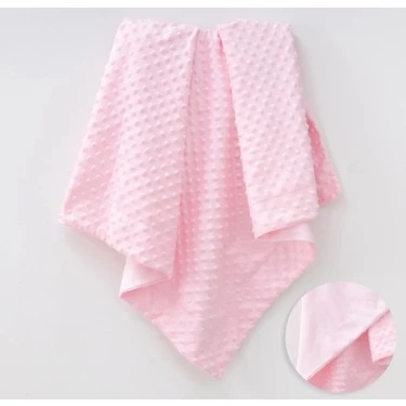 ŞMTSTYLE Pembe Nohut Kabartmalı Astarlı Bebek Battaniyesi - 2