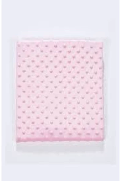 ŞMTSTYLE Pembe Nohut Kabartmalı Astarlı Bebek Battaniyesi - 3
