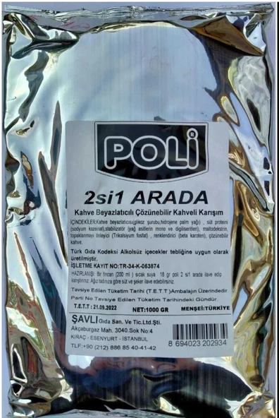 Poli Toz İçecek 2 Si 1 Arada 1000 Gr