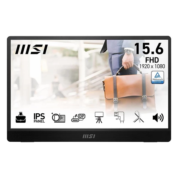 Msı 15.6" Pro Mp161 E2u 60Hz 4Ms Ips Fhd (Type-C, Mini Hdmı) Taşınabilir Monitör