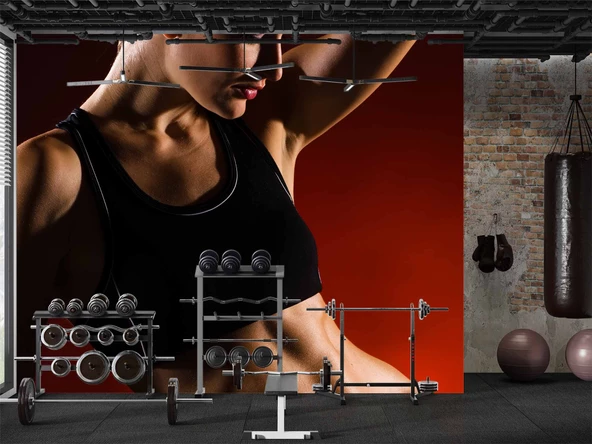 Kadın Fitness Spor Salonu için Duvar Kağıdı - Resim 5