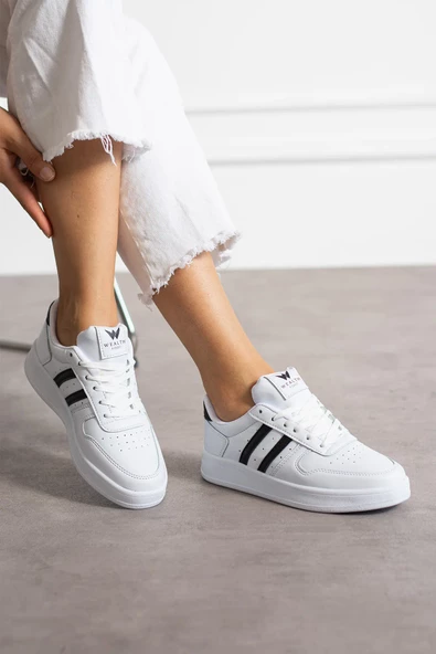 Beyaz Siyah Unisex Sneaker - 2