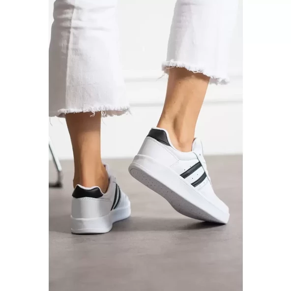 Beyaz Siyah Unisex Sneaker - 3