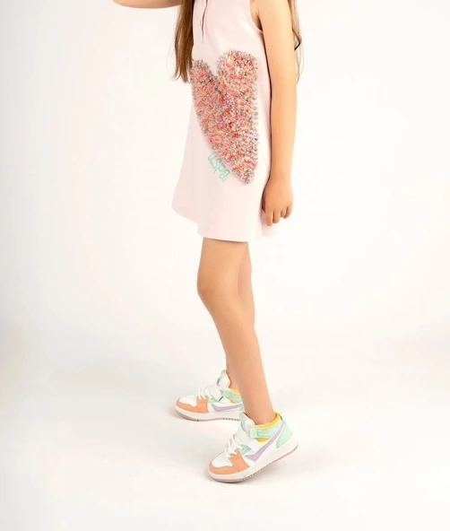 Uzun Bilekli Kız Çocuk Beyaz Yeşil Çocuk Spor Sneaker Ayakkabı - 4