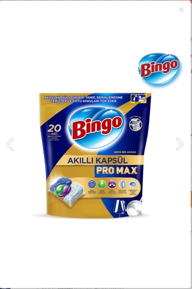 Bingo Akıllı Kapsül Pro Max Bulaşık Makinesi Deterjanı Tableti 20'li