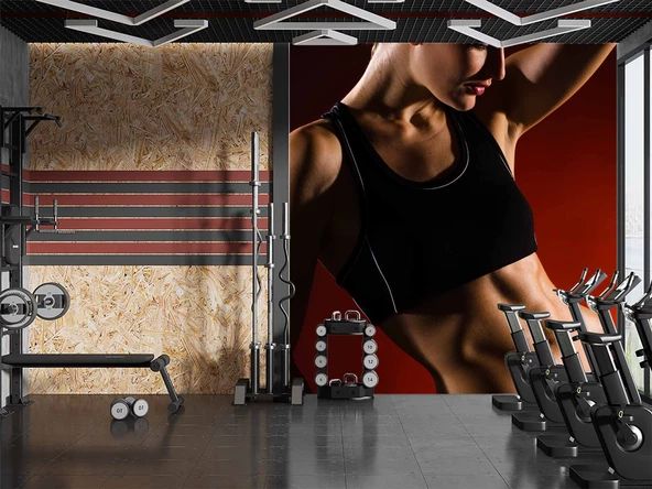 Kadın Fitness Spor Salonu için Duvar Kağıdı - Resim 4