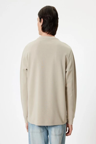 Koton Bisiklet Yaka Sweatshirt Basic Uzun Kollu Pamuklu - 4