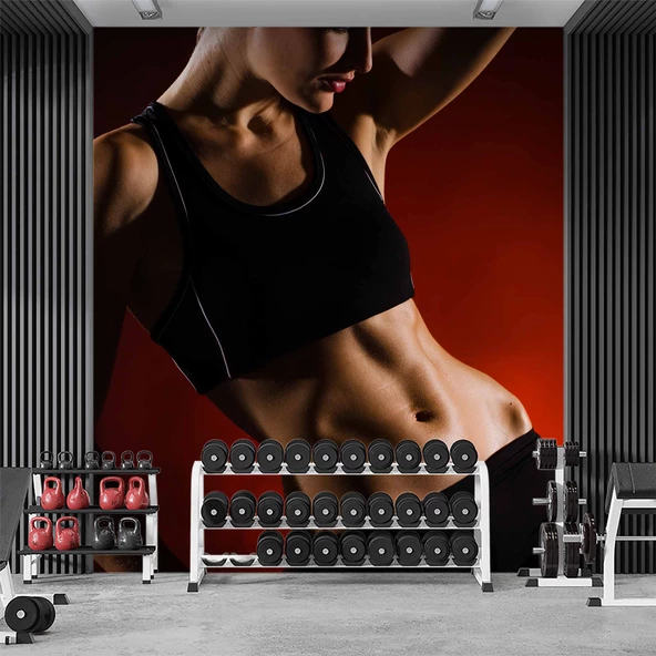 Kadın Fitness Spor Salonu için Duvar Kağıdı - Resim 3