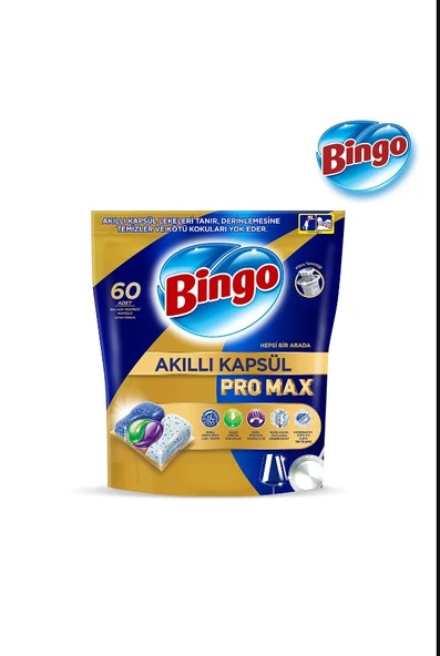 Bingo Akıllı Kapsül Pro Max Bulaşık Makinesi Deterjanı Tableti 60 Lı