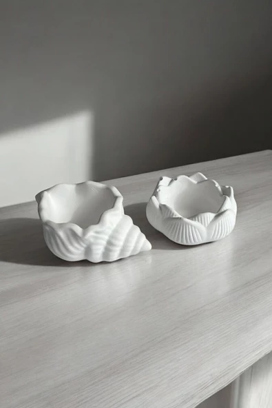 Midye + Lotus Çiçeği Dekoratif Tabak & Kase Yüzüklük Anahtarlık - 2