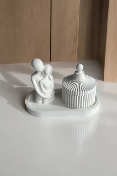 Fiji Mumluk, Dekoratif Kase + Oval Tabak Beyaz-3 - 2