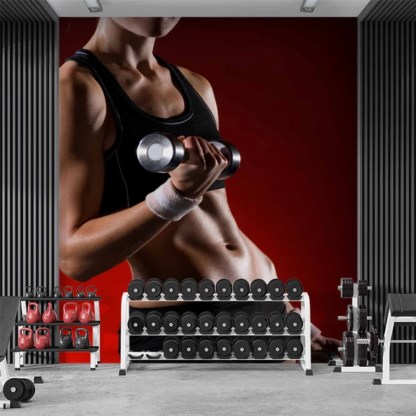 Spor Salonu Güç Temalı Duvar Kağıdı - Resim 2