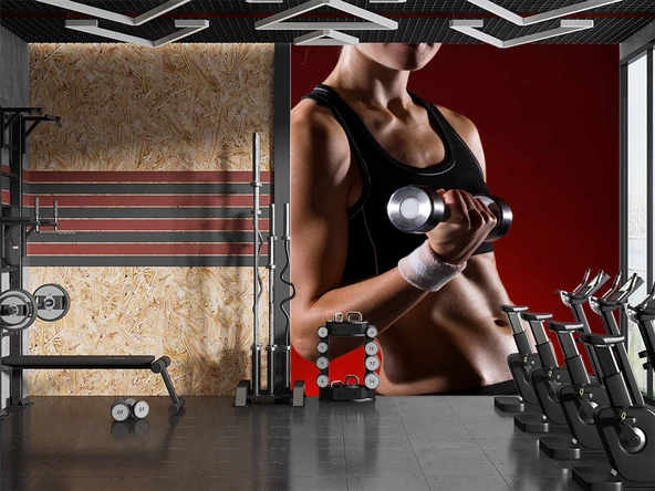 Spor Salonu Güç Temalı Duvar Kağıdı - Resim 3