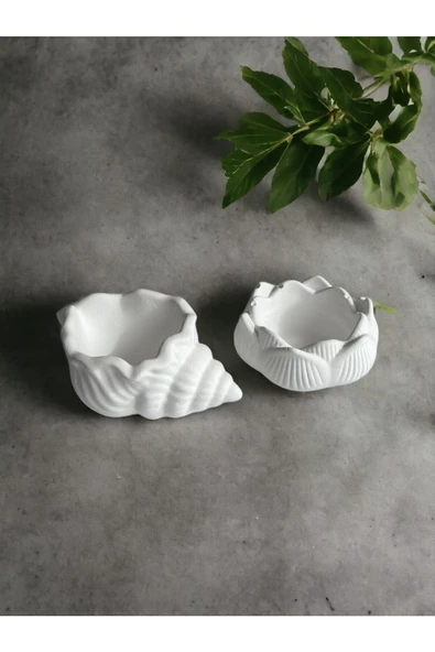 Midye + Lotus Çiçeği Dekoratif Tabak & Kase Yüzüklük Anahtarlık - 3