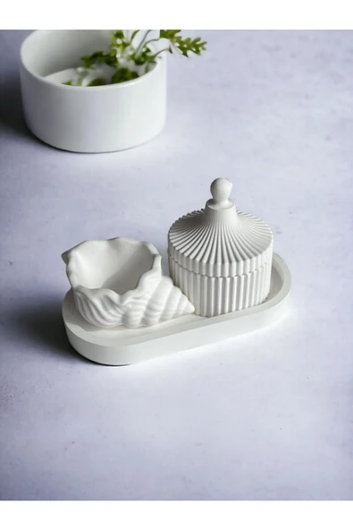 Fiji Mumluk, Dekoratif Kase + Oval Tabak Beyaz-2 - 7