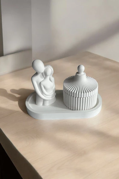 Fiji Mumluk, Dekoratif Kase + Oval Tabak Beyaz-3 - 3