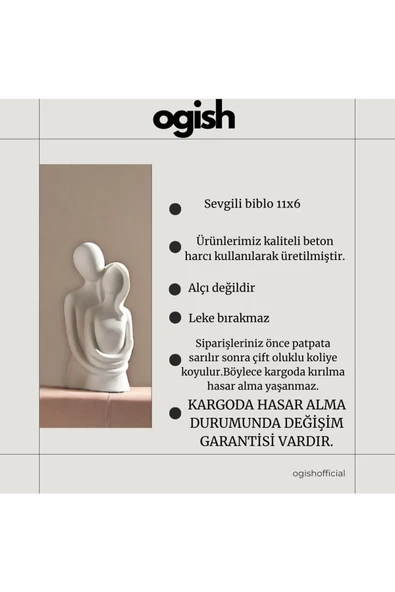 Sarılan Aşıklar Sevgili Dekoratif Obje Biblo (11 cm) - 3