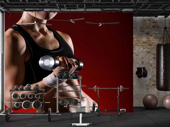 Spor Salonu Güç Temalı Duvar Kağıdı - Resim 4