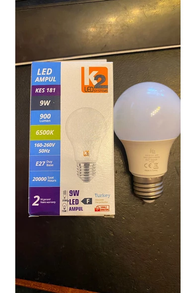 9W 100 adet  LED AMPUL BEYAZ IŞIK 900 LÜMEN E27 DUYLU