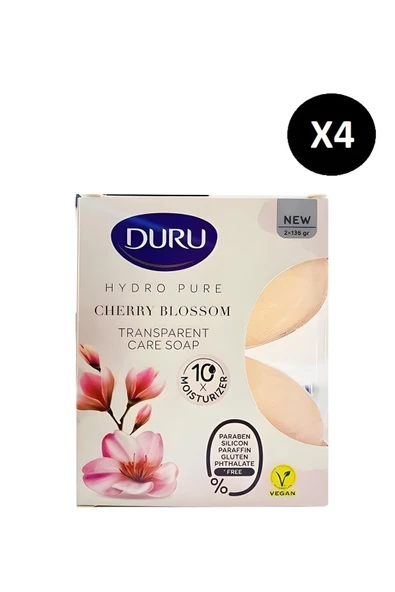 Duru   Hydro Pure Sakura Çiçeği Şeffaf Bakım Sabunu 2x135 gr (4 ADET)