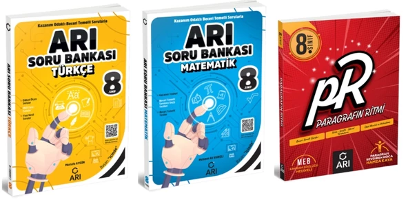 ARI YAYINCILIK 8. SINIF Türkçe + Matematik Soru Bankası + LGS Hazırlık Paragrafın Ritmi