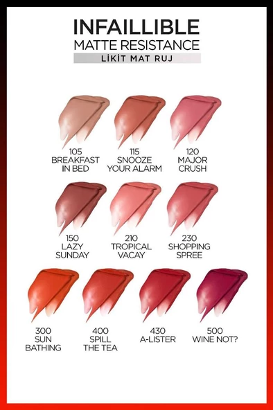 L'Oreal Paris Infaillible Matte Resistance Likit Mat Ruj - 210 Tropical Vacay - 4