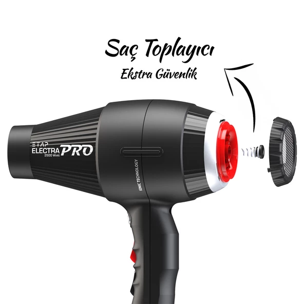 Etap Electra Pro 2500watt İonic Profesyonel Seri Kuaför Fön Makinesi ve Curly Difüzör (İtalyan Motor) - 4