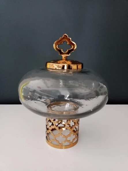 Evdema Gold Lotus Kapaklı Küp 28*23,5 cm ürün görseli