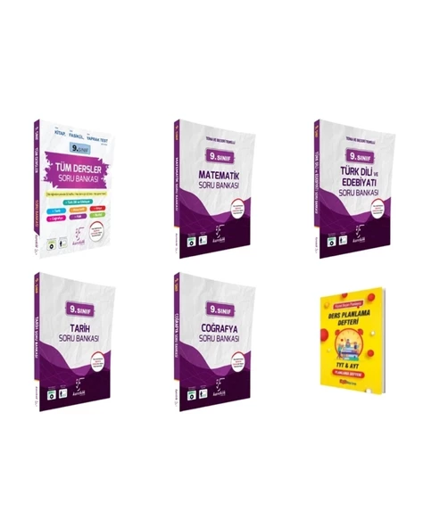 9. Sınıf 2025 Tüm Dersler Mat Edebiyat Tarih Coğrafya Soru Bankası