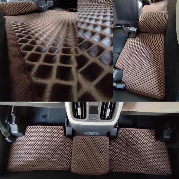 Bod Chery Tiggo 8 Pro Max 5 Koltuk 3D Havuzlu Paspas 2024-Sonrası Kahve - 2