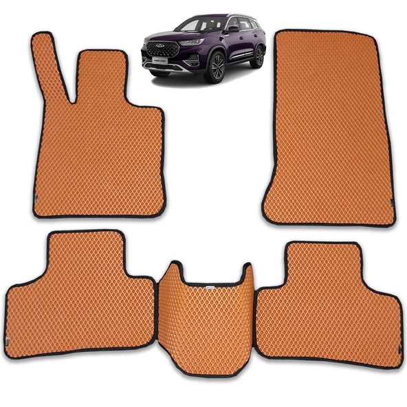 Bod Chery Tiggo 8 Pro Max 5 Koltuk 3D Havuzlu Paspas 2024-Sonrası Taba ürün görseli