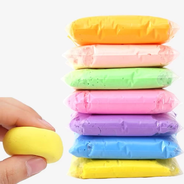 Zıplayan Oyun Hamuru Hava ile Kuruyan Modelleme Kili Eğlenceli Pofuduk Hamur - 5 Adet - 5