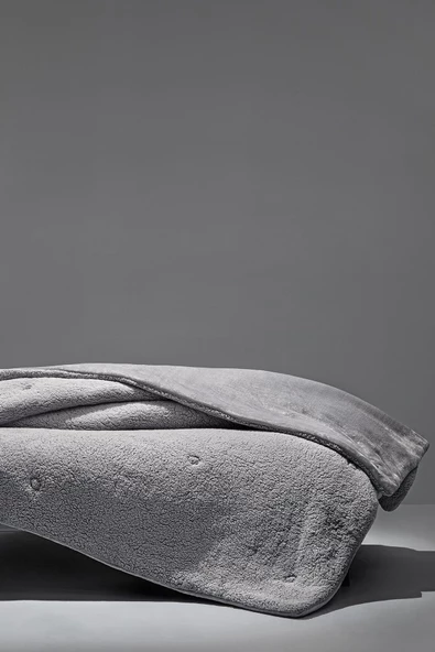 Puffy Mellove Sherpa Çift Kişilik Yorgan - Gri - 2