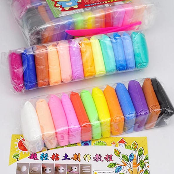 Zıplayan Oyun Hamuru Hava ile Kuruyan Modelleme Kili Eğlenceli Pofuduk Hamur - 5 Adet - 2