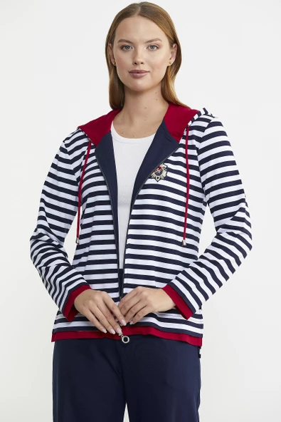 Marine Fermuarlı Tunik Takım - Lacivert - Resim 3