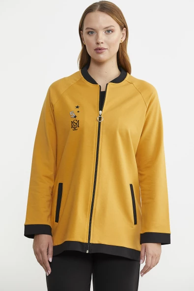 Renk Kombinli Tunik Eşofman Takım - Hardal - Resim 4