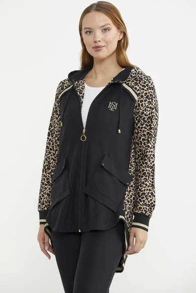 Rahat Kalıp Leopar Kombinli Takım - Kahve - Resim 4