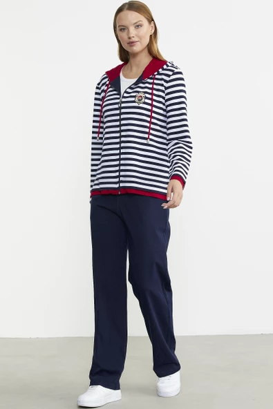 Marine Fermuarlı Tunik Takım - Lacivert - Resim 5