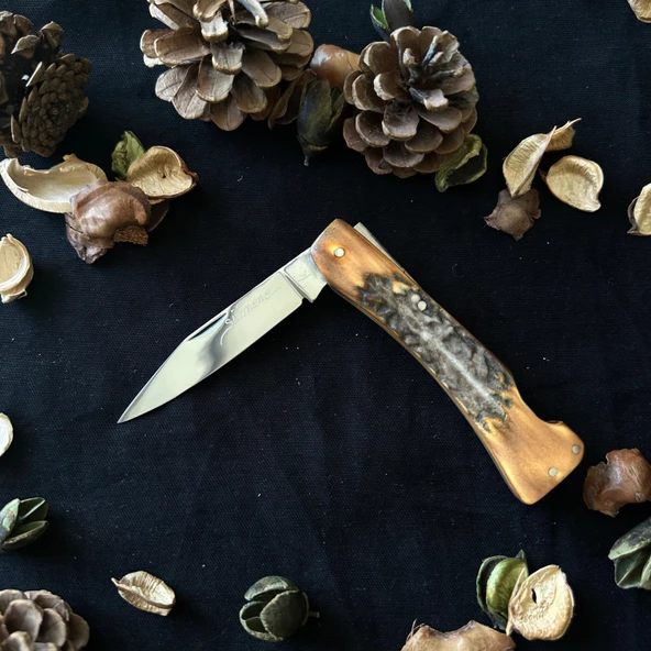 Sürmene El Yapımı Geyik Boynuzundan Çelik çakı SRM1007 - Resim 2