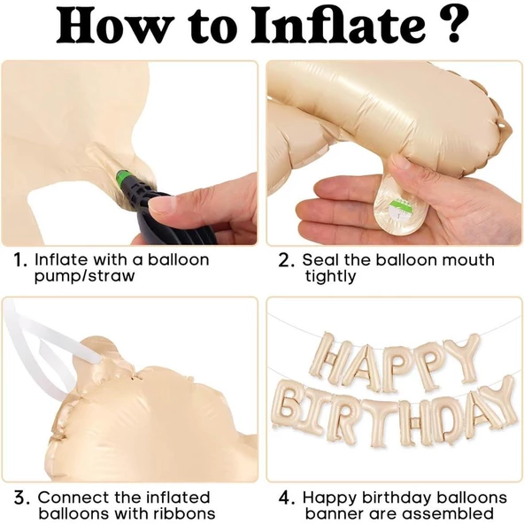 Çikolata Kahve Happy Birthday Folyo Balon Seti - 5