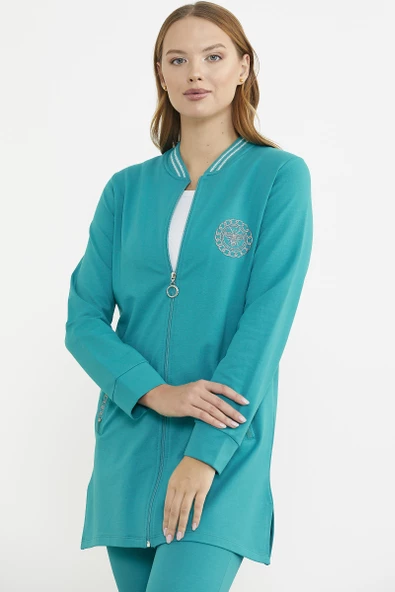 Marine Detaylı Tunik Eşofman Takım - Petrol - Resim 4